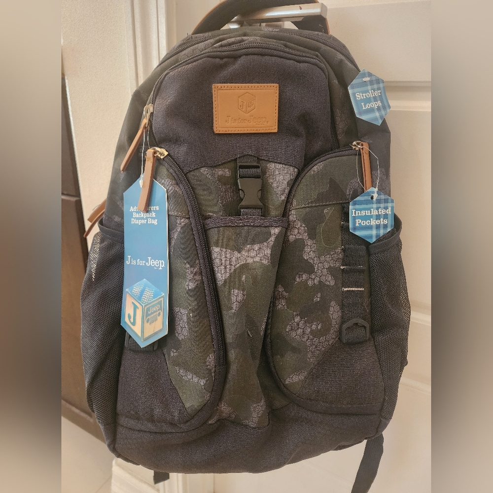 Jeep Camoflauge Diaper Bag Backpack Water Resistant Durable Polyester